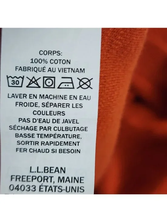 L.L. Bean Shirt Men XL Reg Orange VTG Signature Slim Fit Rugby L/S Elbow Patches - Picture 8 of 8